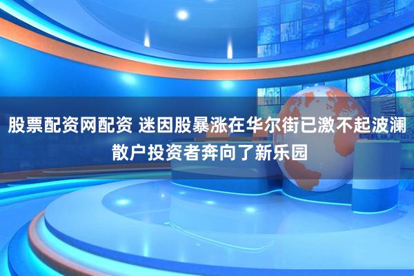 股票配资网配资 迷因股暴涨在华尔街已激不起波澜 散户投资者奔向了新乐园